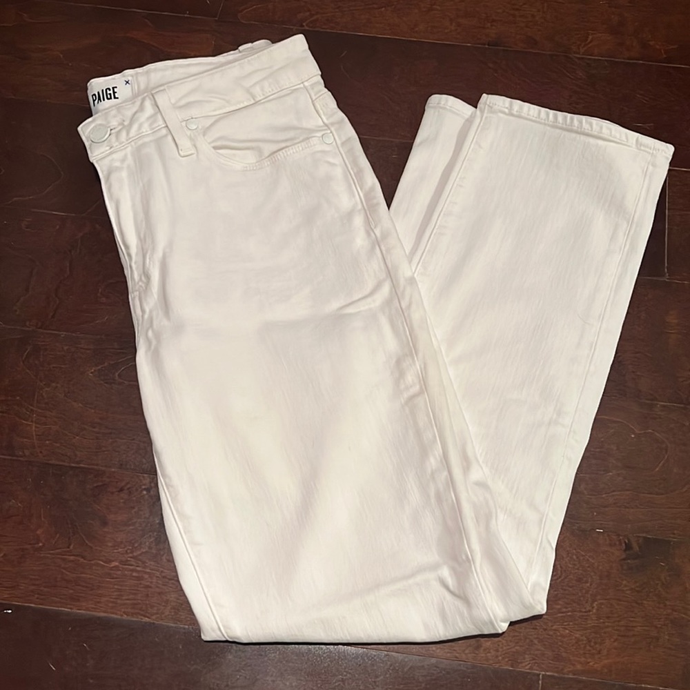 PAIGE white denim straight leg